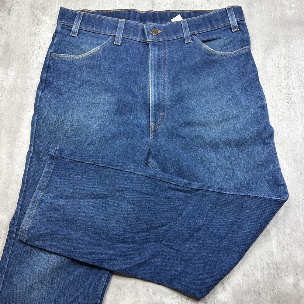 Vintage 80s Levi's Action Jeans Brown Tab Dark Wash 36x30 Made In USA Denim Fade